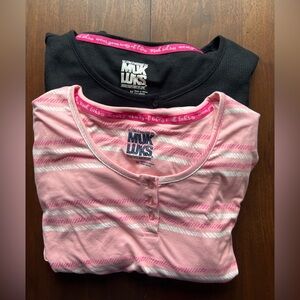 Women’s Muk Luks Black and Pink Nightgown Bundle size M soft long  sleepwear